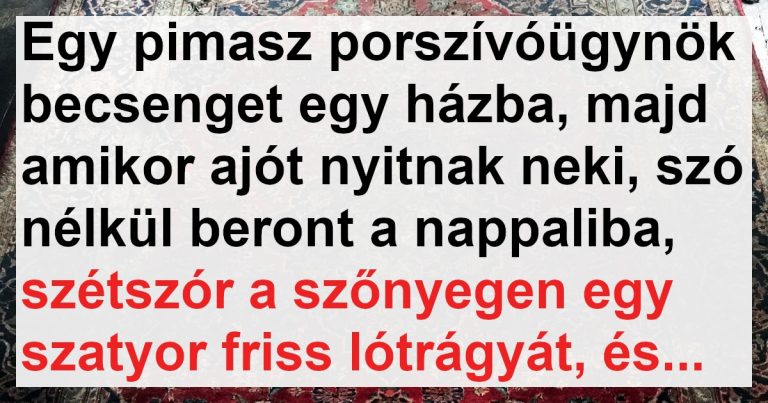 A porszívóügynök berontott a házba egy szatyor lótrágyával
