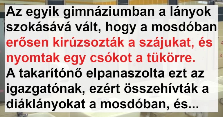 A takarítónő megleckéztette a diáklányokat a suli mosdójában