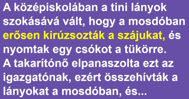 A takarítónő megleckéztette a lányokat a mosdóban