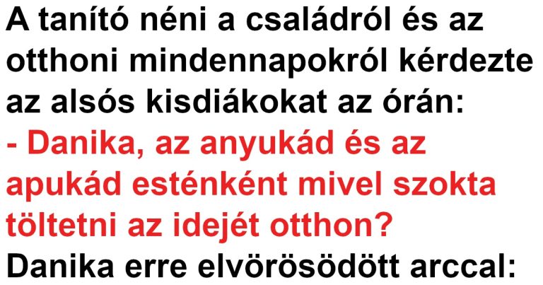 A tanító néni is elvörösödött a kisfiú válaszától