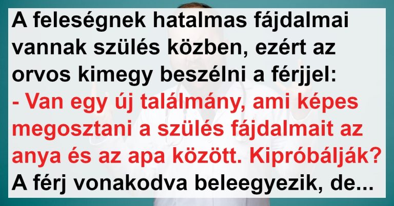 A férj átvállalta a szülés fájdalmait a feleségétől
