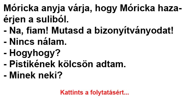 VICC: Móricka anyja várja, hogy Móricka hazaérjen a suliból