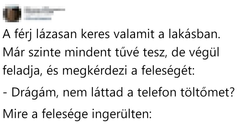 A férj lázasan keres valamit a lakásban