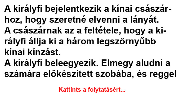 A királyfi bejelentkezik a kínai császárhoz