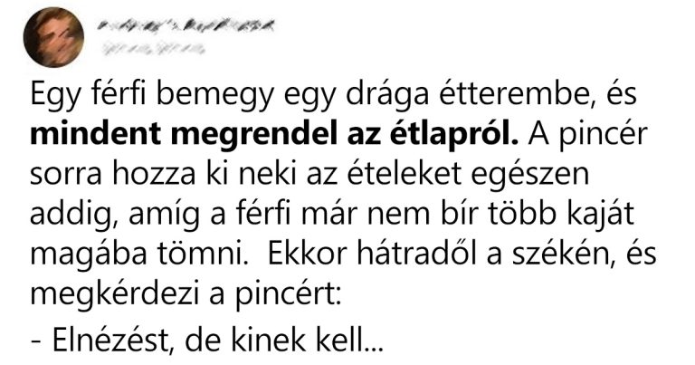 Egy férfi bemegy egy drága étterembe