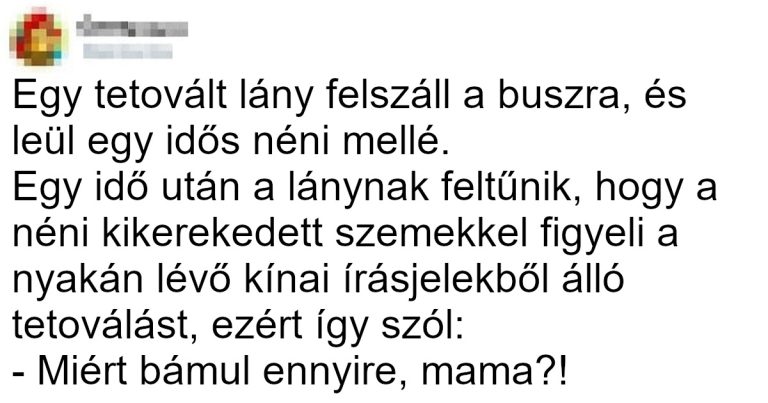 Egy tetovált lány felszáll a buszra