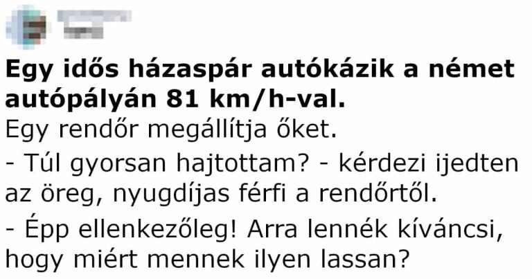 VICC: Egy idős házaspár autókázik a német autópályán