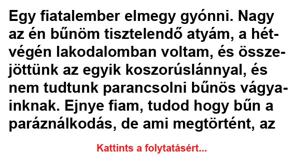 Egy fiatalember elmegy gyónni
