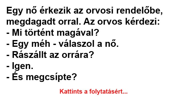 Egy nő érkezik az orvosi rendelőbe