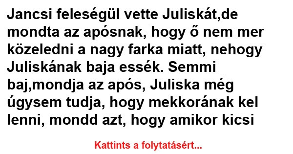 Jancsi feleségül vette Juliskát