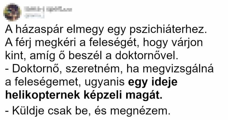 A házaspár elmegy egy pszichiáterhez
