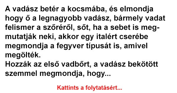 A vadász betér a kocsmába