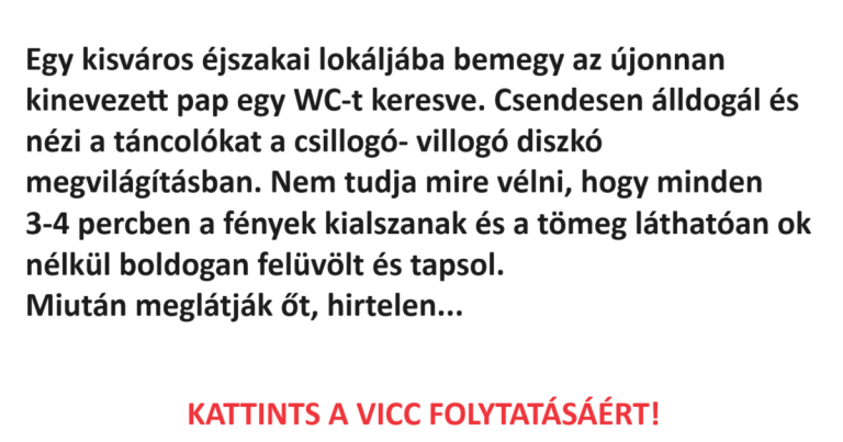 Egy kisváros éjszakai lokáljába bemegy az újonnan kinevezett pap egy WC-t keresve.