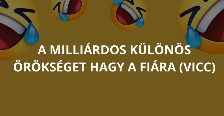 VICC: A milliárdos különös örökséget hagy a fiára