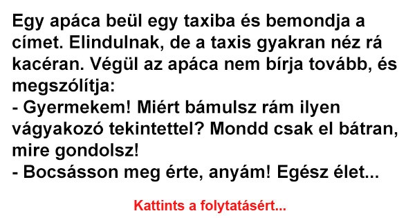 Egy apáca beül egy taxiba és bemondja a címet