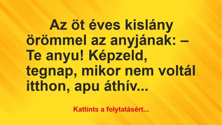 Az öt éves kislány örömmel az anyjának