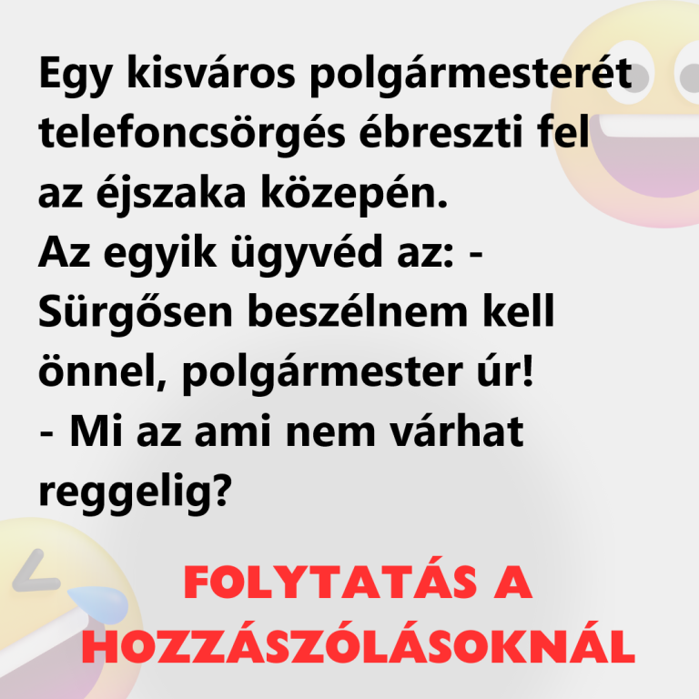 Egy kisváros polgármesterét telefoncsörgés ébreszti fel az éjszaka közepén