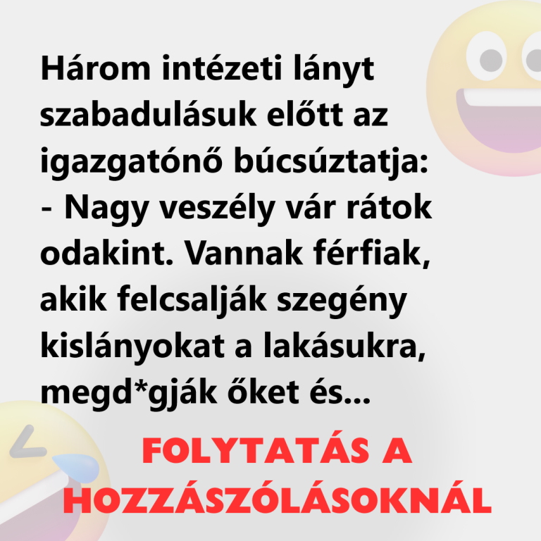 Három intézeti lányt szabadulásuk előtt az igazgatónő búcsúztatja