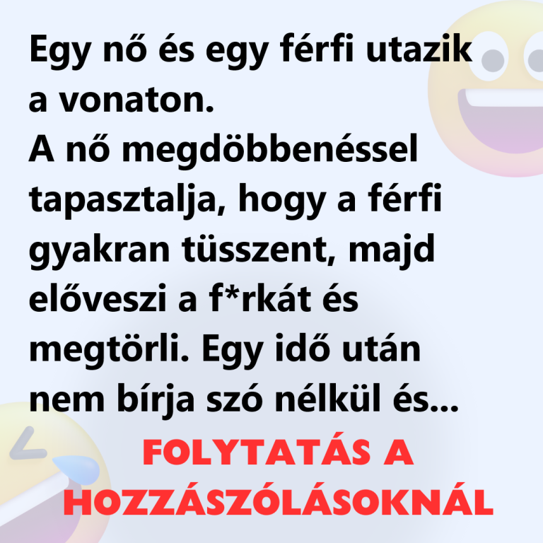 Egy nő és egy férfi utazik a vonaton