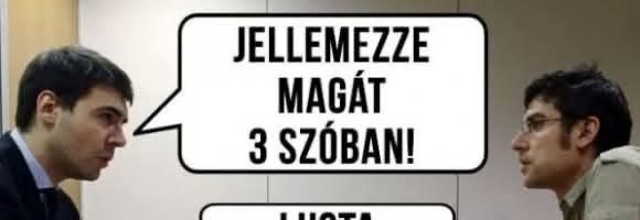 Jellemezze magát 3 szóban!