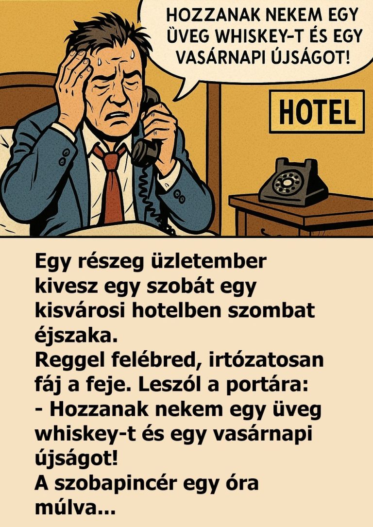 Vicc: Egy részeg üzletember kivesz egy szobát
