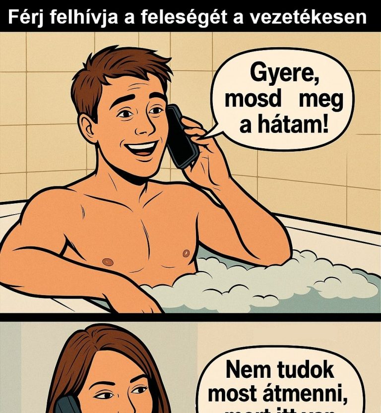 Férj felhívja a feleségét a vezetékesen