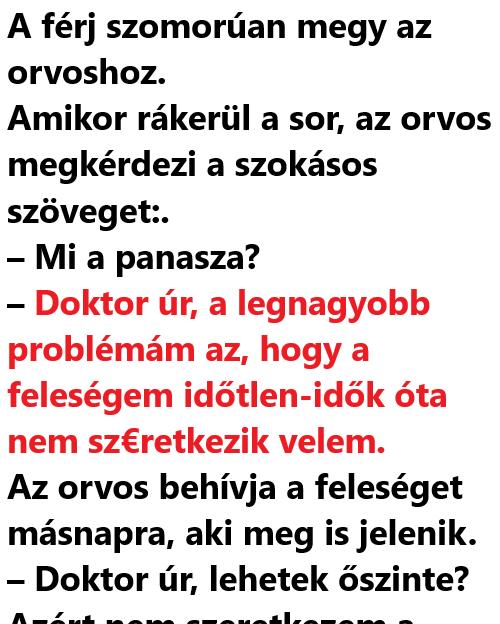 VICC: A férj szomorúan megy az orvoshoz.
