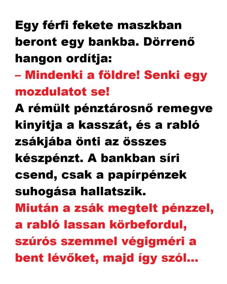 VICC: Egy férfi fekete maszkban beront egy bankba.