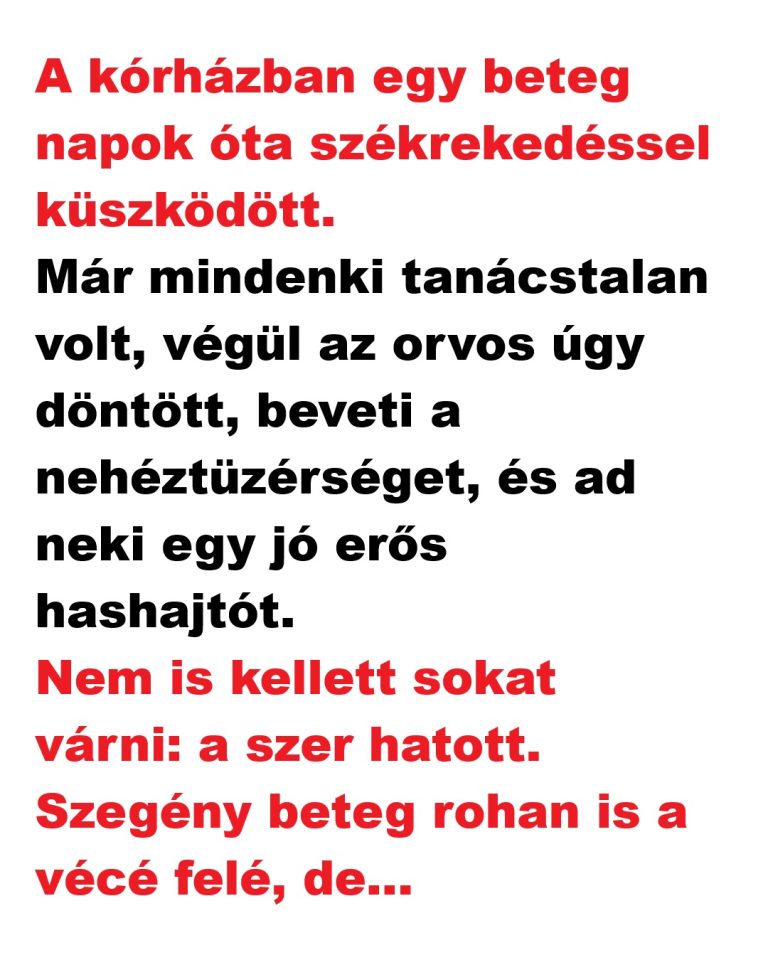 A kórházban egy beteg napok óta küszködött