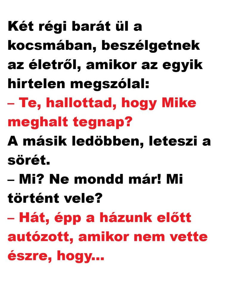 Két régi barát ül a kocsmában