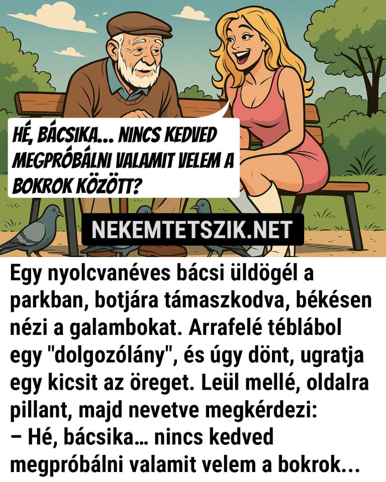 Egy nyolcvanéves bácsi üldögél a parkban