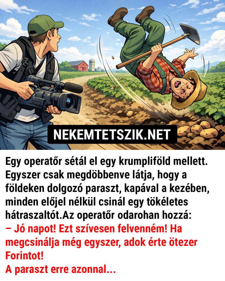 Egy operatőr sétál el egy krumpliföld mellett