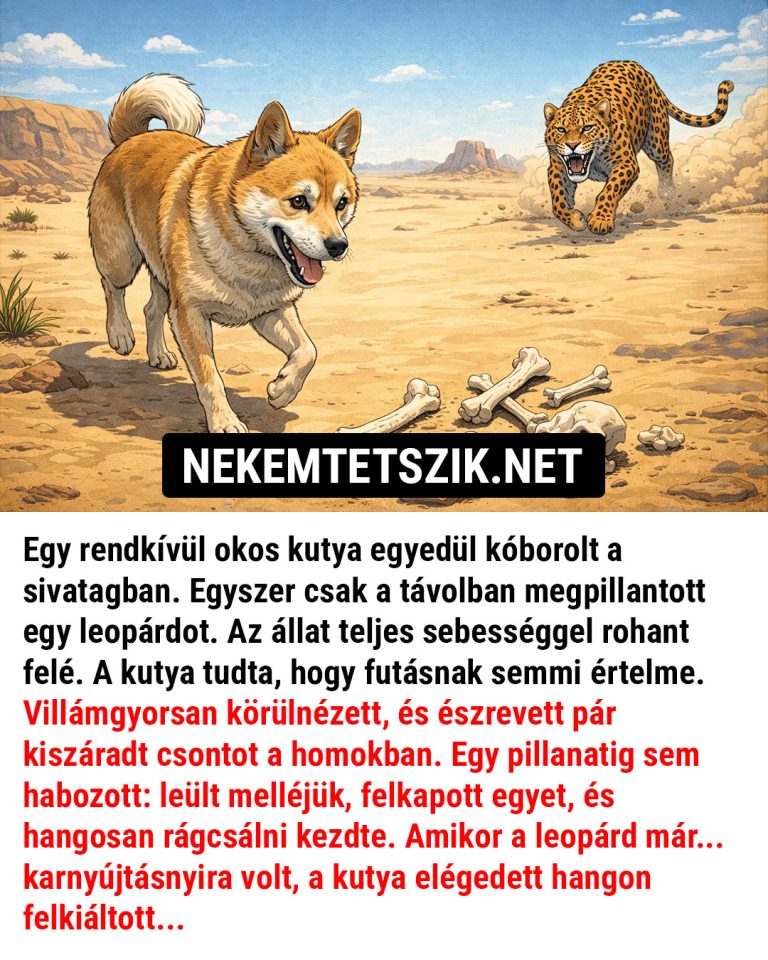 Egy rendkívül okos kutya egyedül kóborolt a sivatagban