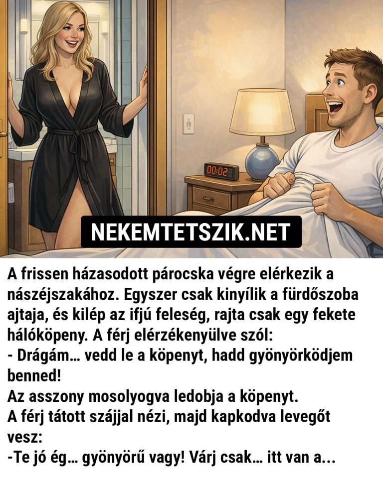 A frissen házasodott párocska végre elérkezik a nászéjszakához