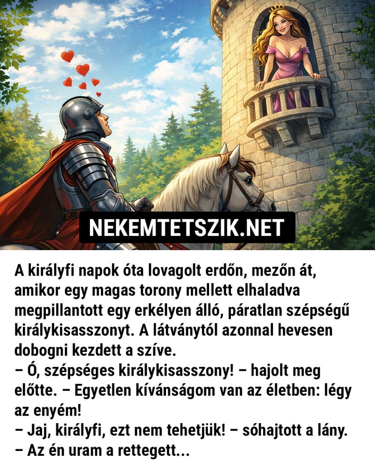 A királyfi napok óta lovagolt erdőn, mezőn át