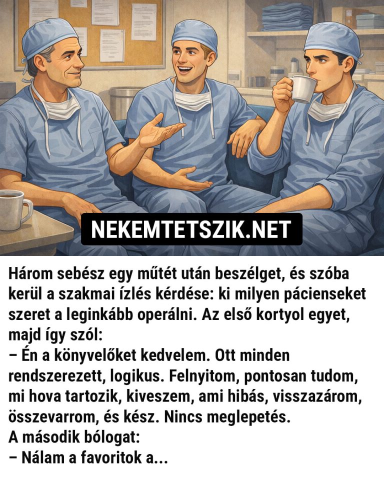 Három sebész egy műtét után beszélget