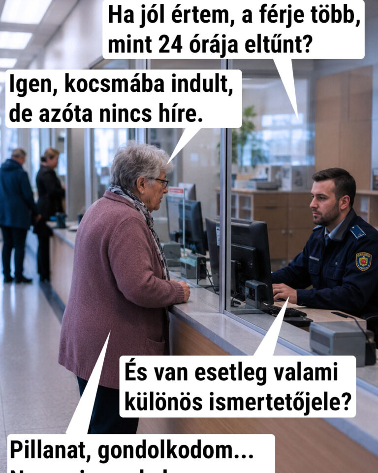 Ha jól értem, a férje több, mint 24 órája eltűnt?