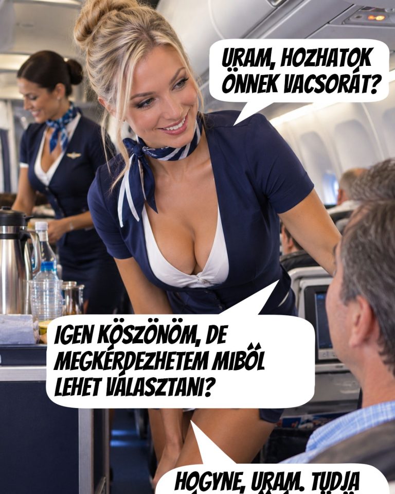 Megkérdezte a stewardess-t, hogy miből lehet választani