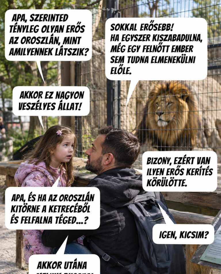 A kislány olyat kérdezett az oroszlánról, amire az apa nem volt felkészülve